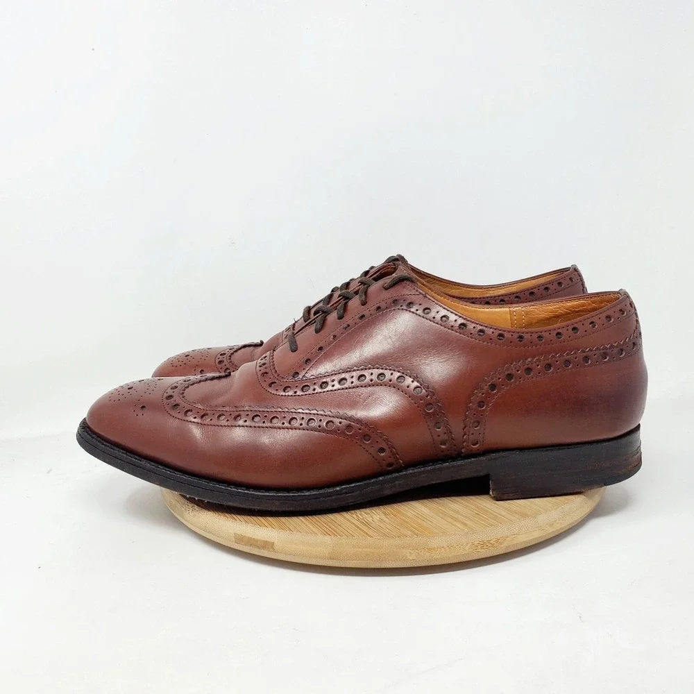Churchs Chetwynd Shoes Mens 9.5 D Brown Leather Oxford Brogue Medallion UK 8.5F
